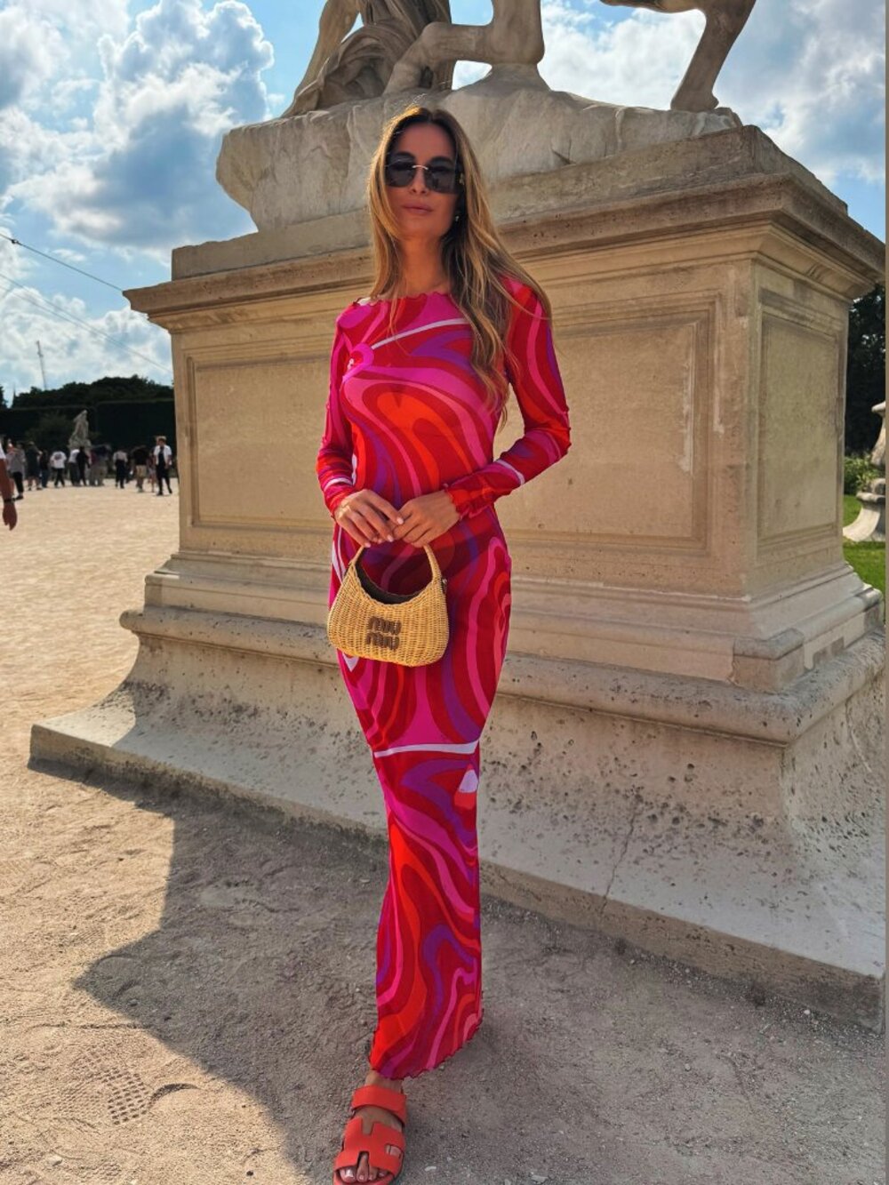 PUCCI Marmo printed mesh maxi dress